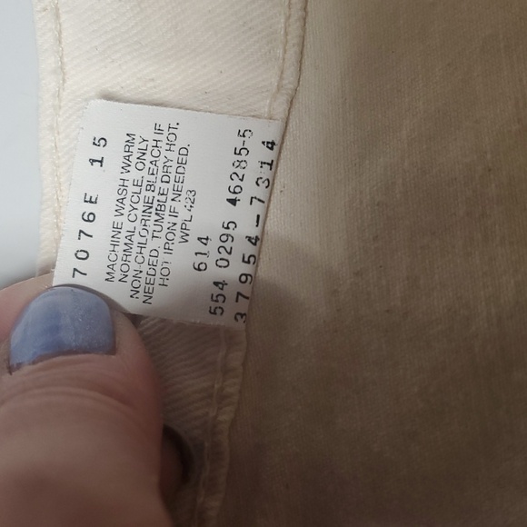 Levi's 954 Orange Tab Shorts Size 11 Juniors Ivory Cream Cuffed 3' Inseam - Picture 9 of 13